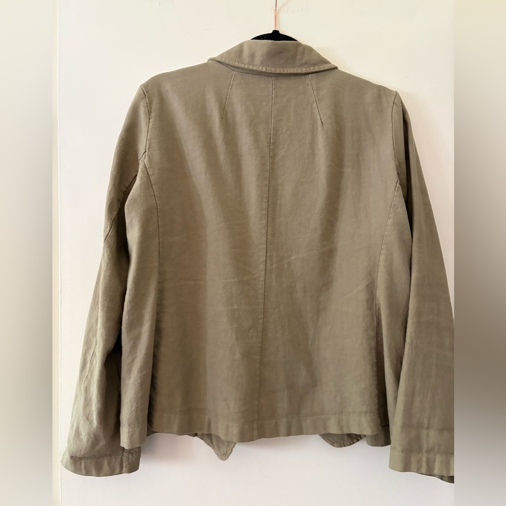Nina Loca cotton/linen blend italian  Olive Green Casual Blazer Jacket L - Picture 2 of 5